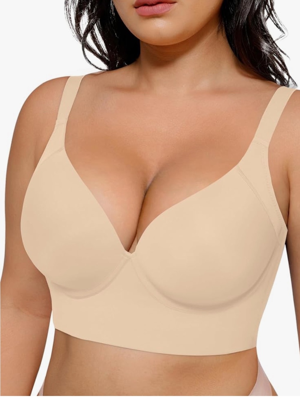 NWT SHAPELLX Back smoothing Everyday Longline Underwire Bra in Black size 44C